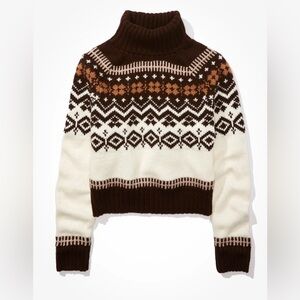 American Eagle Fair Isle Snowdrift Sweater Womens Size M Heavyweight Vintage